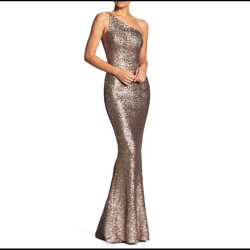 Dress the Population One Shoulder Sequin Gown